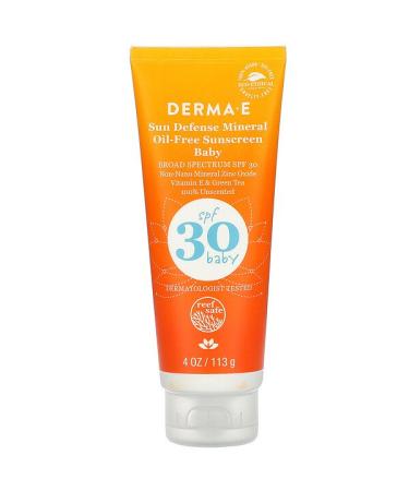 Derma E Baby Sun Defense Mineral Oil-Free Sunscreen SPF 30 4 oz (113 g)