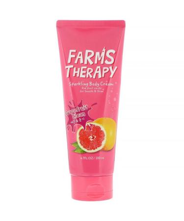 Doori Cosmetics Farms Therapy Sparkling Body Cream Grapefruit Clean 6.7 fl oz (200 ml)