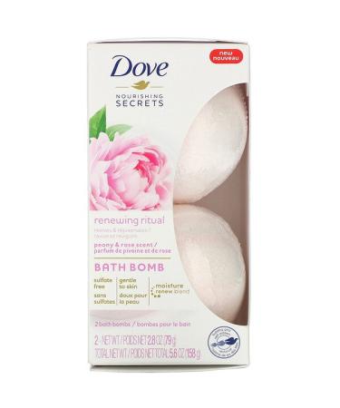 Dove Nourishing Secrets Bath Bombs Peony and Rose 2 Bath Bombs 2.8 oz (79 g) Each