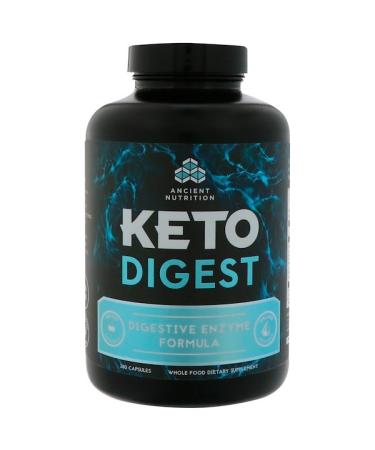 Dr. Axe / Ancient Nutrition Keto Digest Digestive Enzyme Formula 180 Capsules