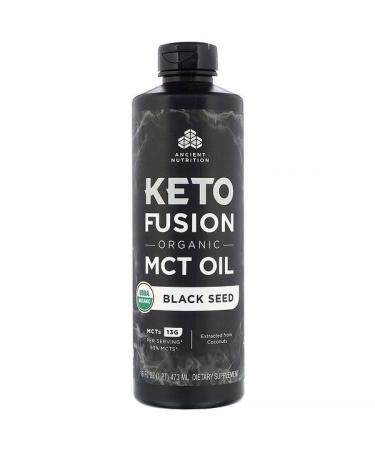 Dr. Axe / Ancient Nutrition Keto Fusion Organic MCT Oil Black Seed 16 fl oz (473 ml)