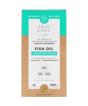 Enzymedica Aqua Biome Fish Oil + Sports Performance Lemon Flavor 1200 mg 60 Softgels