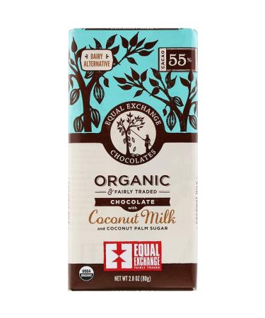 Equal Exchange Organic Chocolate Coconut Milk and Coconut Palm Sugar 55% Cacao 2.8 oz (80 g)