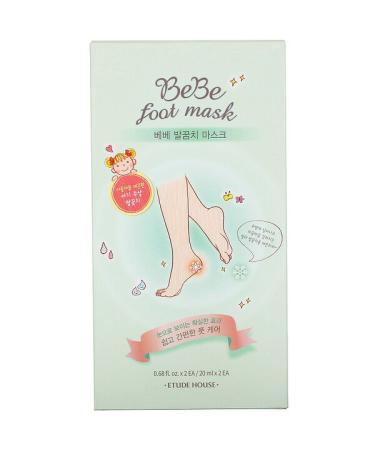 Etude House Bebe Foot Mask 2 Pair 0.68 fl oz (20 ml) Each