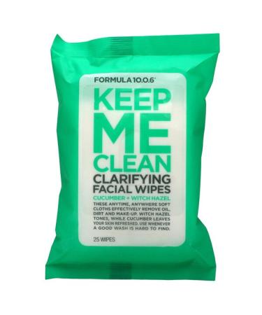 Formula 10.0.6 Keep Me Clean Clarifying Facial Wipes Cucumber + Witch Hazel 25 Wipes