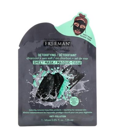 Freeman Beauty Feeling Beautiful Detoxifying Beauty Sheet Mask Charcoal + Sea Salt 1 Mask