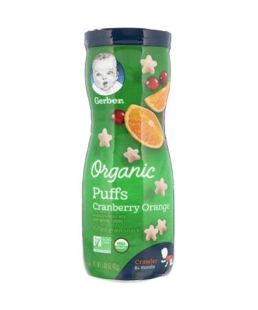 Gerber Organic Puffs 8 + Months Cranberry Orange 1.48 oz (42 g)