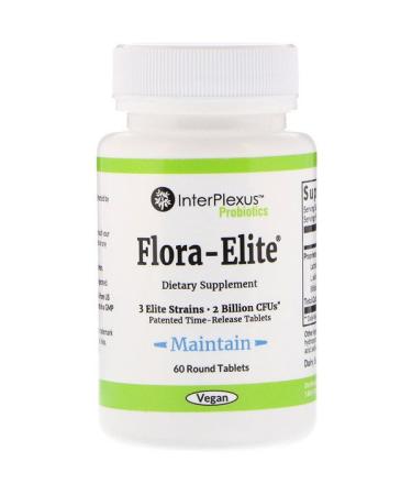 InterPlexus Flora-Elite 2 Billion CFU's 60 Round Tablets