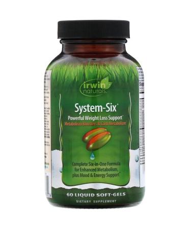 Irwin Naturals System-Six Powerful Weight Loss Support 60 Liquid Soft-Gels