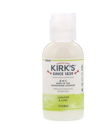 Kirk's 3-in-1 Head to Toe Nourishing Cleanser Juniper & Lime 2 fl oz (60 ml)