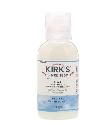 Kirk's 3-in-1 Head to Toe Nourishing Cleanser Original Fresh Scent 2 fl oz (60 ml)