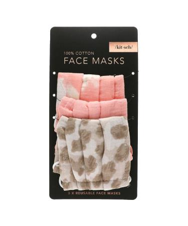 Kitsch 100% Cotton Reuseable Face Masks Blush 3 Pack