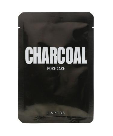 Lapcos Charcoal Sheet Beauty Mask Pore Care 1 Sheet 0.84 fl oz (25 ml)