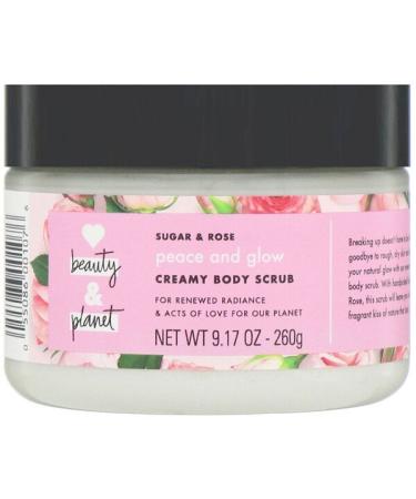 Love Beauty and Planet Peace and Glow Creamy Body Scrub Sugar & Rose 9.17 oz (260 g)