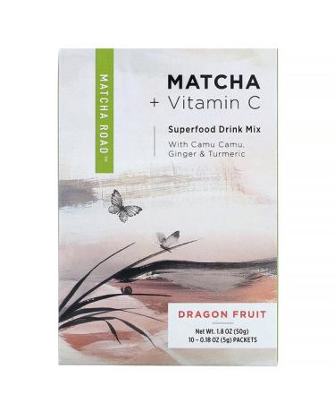 Matcha Road Matcha + Vitamin C  Superfood Drink Mix Dragonfruit 10 Packets 0.18 oz (5 g) Each