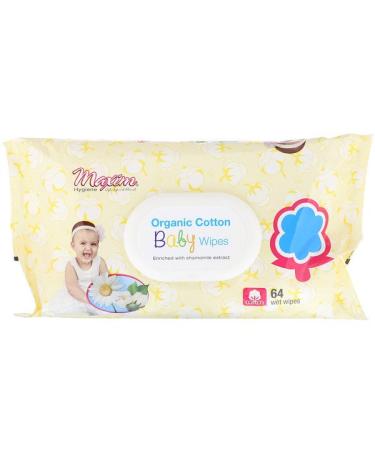 Maxim Hygiene Products Organic Cotton Baby Wipes 64 Wet Wipes
