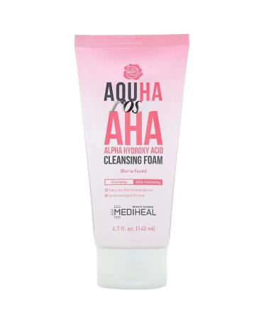 Mediheal AQUHA Rose AHA Cleansing Foam 4.7 fl oz (140 ml)