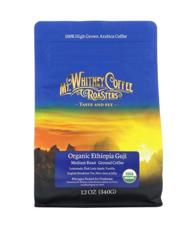 Mt. Whitney Coffee Roasters Organic Ethiopia Guji Medium Roast Ground Coffee 12 oz (340 g)