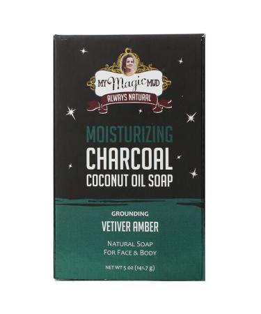 My Magic Mud Charcoal Coconut Oil Soap Grounding Vetiver Amber 5 oz (141.7 g)