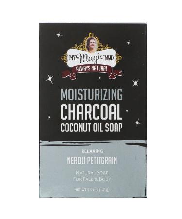 My Magic Mud Moisturizing Charcoal Coconut Oil Soap Relaxing Neroli Petitgrain 5 oz (141.7 g)