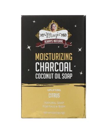 My Magic Mud Moisturizing Charcoal Coconut Oil Soap Uplifting Citrus 5 oz (141.7 g)