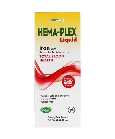 Nature's Plus Hema-Plex Liquid Mixed Berry 8.5 fl oz (250 ml)