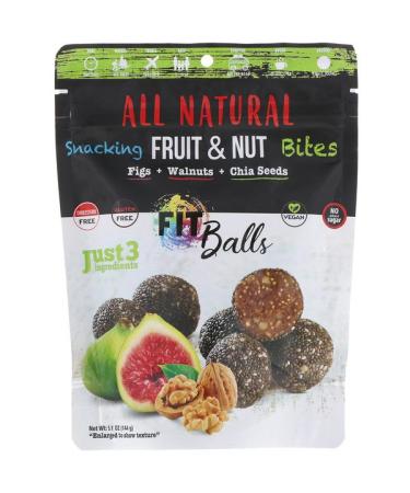 Nature's Wild Organic All Natural Snacking Fruit & Nut Bites Fit Balls Figs + Walnuts + Chia Seeds 5.1 oz (144 g)