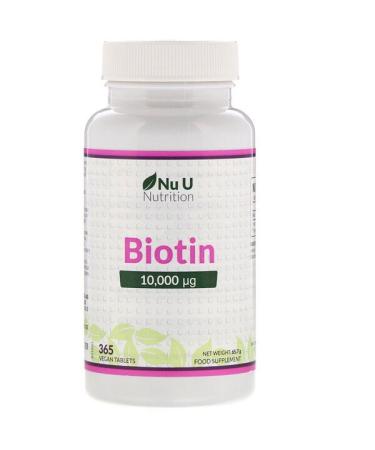 Nu U Nutrition Biotin 10000 µp 365 Vegan Tablets