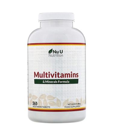 Nu U Nutrition Multivitamins & Minerals Formula 365 Vegetarian Tablets