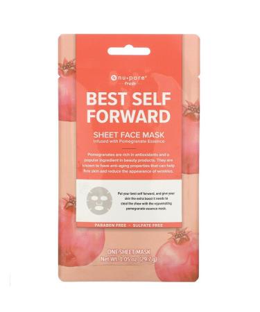 Nu-Pore Best Self Forward Sheet Beauty Face Mask Pomegranate 1 Sheet 1.05 oz (29.7 g)