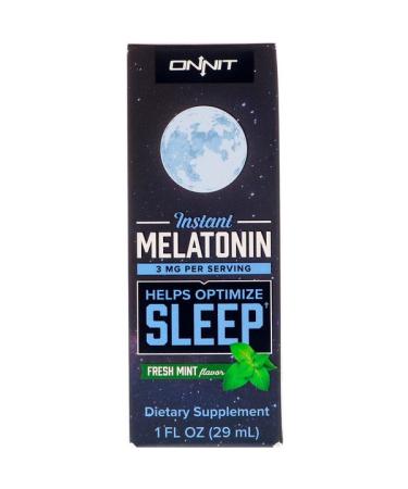Onnit Instant Melatonin Fresh Mint Flavor 3 mg 1 fl oz (29 ml)