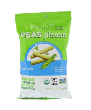 Peeled Snacks Peas Please Organic Sea Salt 3.3 oz (94 g)