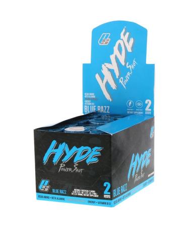 ProSupps Hyde Power Shot Blue Razz 172 mg 12 Bottles 2.5 fl oz (74 ml) Each