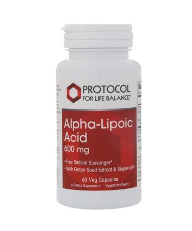 Protocol for Life Balance Alpha-Lipoic Acid 600 mg 60 Veg Capsules