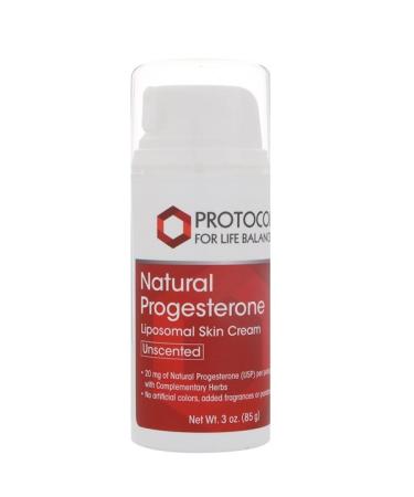 Protocol for Life Balance Natural Progesterone Liposomal Skin Cream Unscented 3 oz (85 g)