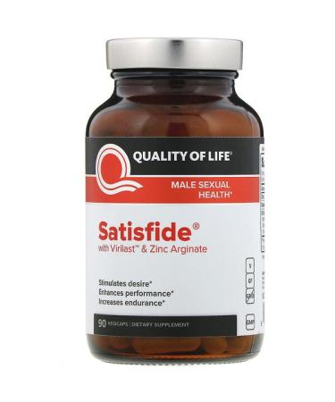 Quality of Life Labs Satisfide with Virilast & Zinc Arginate 90 Vegicaps