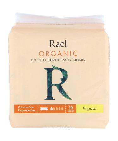Rael Organic Cotton Cover Panty Liners Regular 20 Count