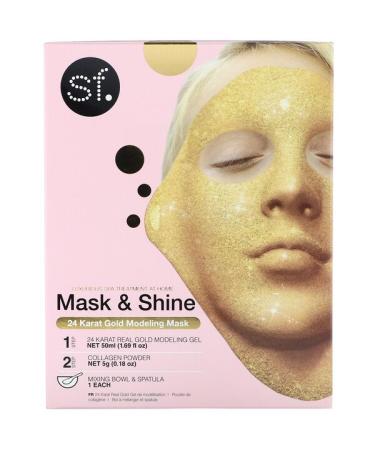 SFGlow Mask & Shine 24 Karat Gold Modeling Beauty Mask 4 Piece Kit
