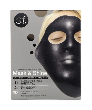 SFGlow Mask & Shine Black Diamond Charcoal Modeling Beauty Mask 4 Piece Kit