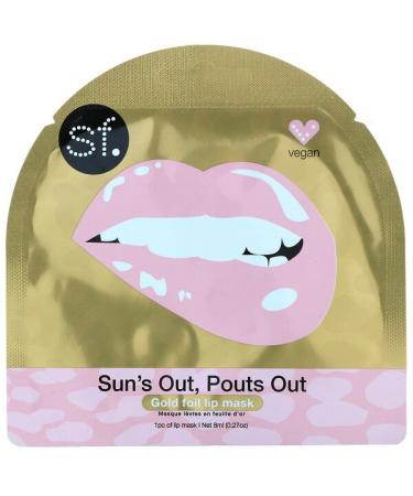 SFGlow Sun's Out Pouts Out Gold Foil Lip Mask 1 Sheet 0.27 oz (8 ml)