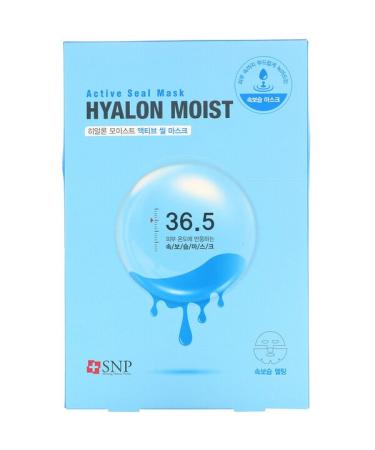 SNP Hyalon Moist Active Seal Beauty Mask 5 Sheets 1.11 fl oz (33 ml) Each