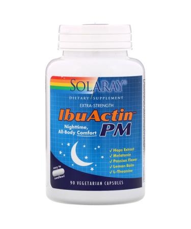 Solaray Extra-Strength IbuActin PM 90 Vegetarian Capsules