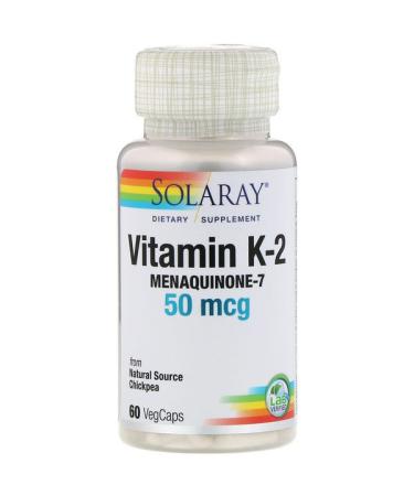 Solaray Vitamin K-2 Menaquinone-7 50 mcg 60 VegCaps