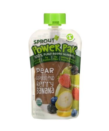 Sprout Organic Power Pak 12 Months & Up Pear with Superblend Berry Banana 4.0 oz (113 g)