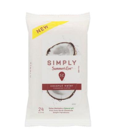 Summer's Eve Simply Cleansing Cloths Coconut Water 24 Cloths
