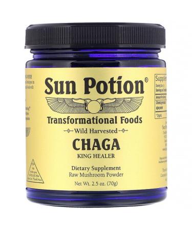 Sun Potion Chaga Raw Mushroom Powder Wild Harvested 2.5 oz (70 g)