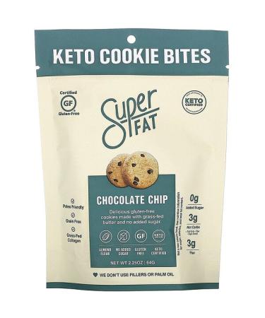 SuperFat Keto Cookie Bites Chocolate Chip 2.25 oz (64 g)