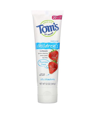 Tom's of Maine Natural Children's Toothpaste Fluoride-Free Silly Strawberry 5.1 oz (144 g)