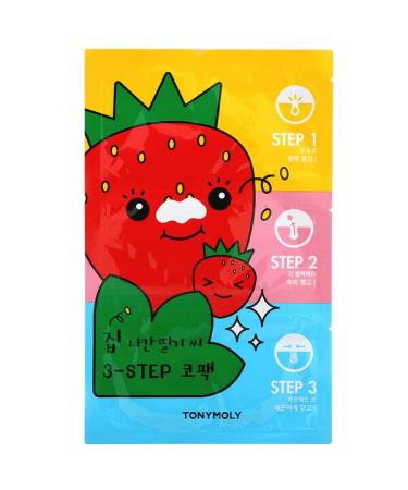 Tony Moly Runaway Strawberry Seeds 3-Step Nose Pack 1 Set