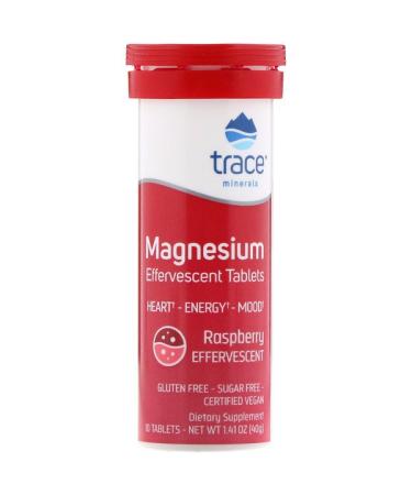 Trace Minerals Research Magnesium Effervescent Tablets Raspberry Flavor 1.41 oz (40 g)